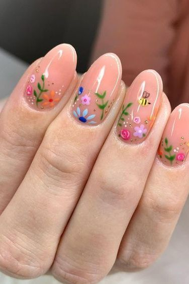 6. Wildflower Garden Nails